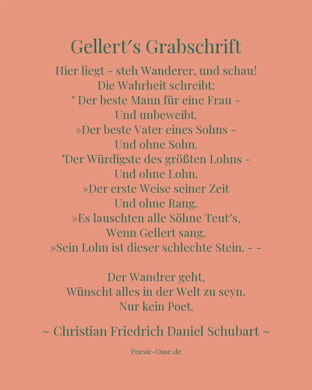 Illustration zu Gellert′s Grabschrift