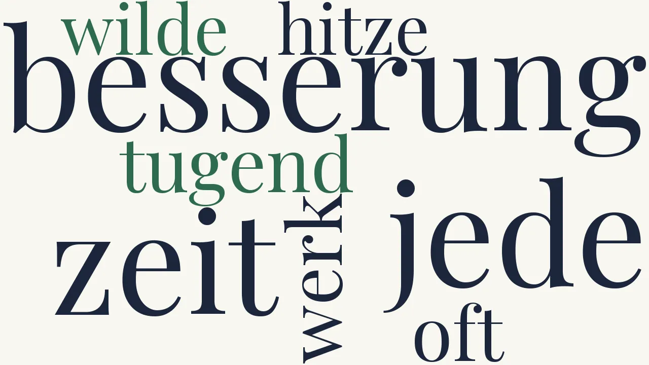 Wortwolke zu Nicht jede Besserung ist Tugend