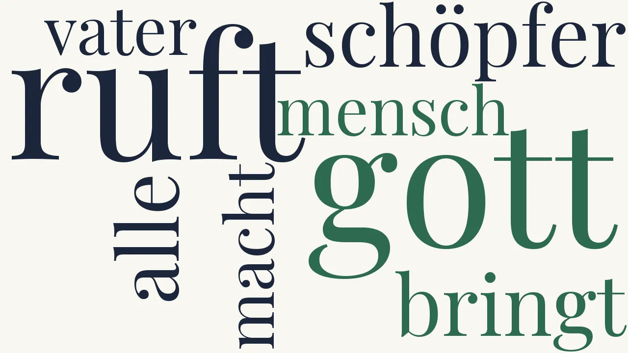 Wortwolke zu Preis des Schöpfers