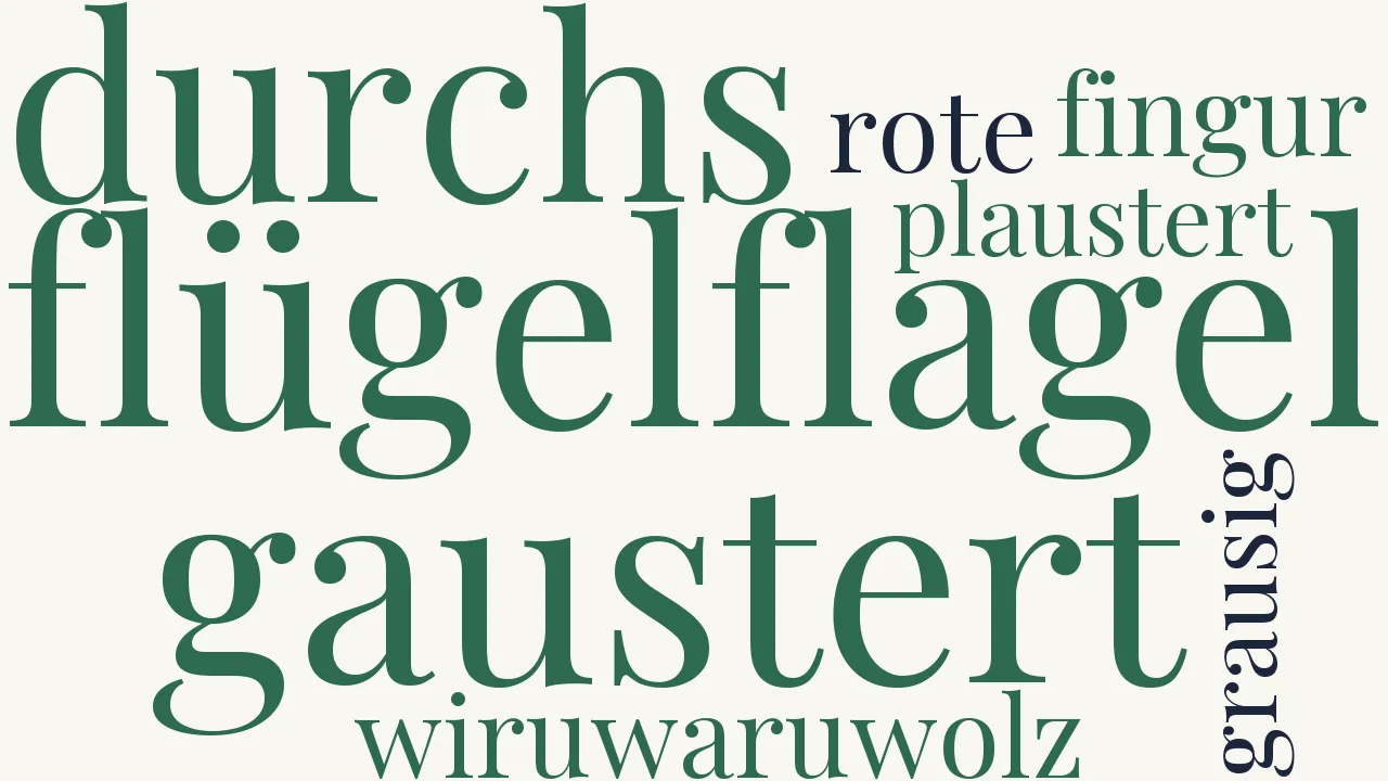 Wortwolke zu Der Flügelflagel