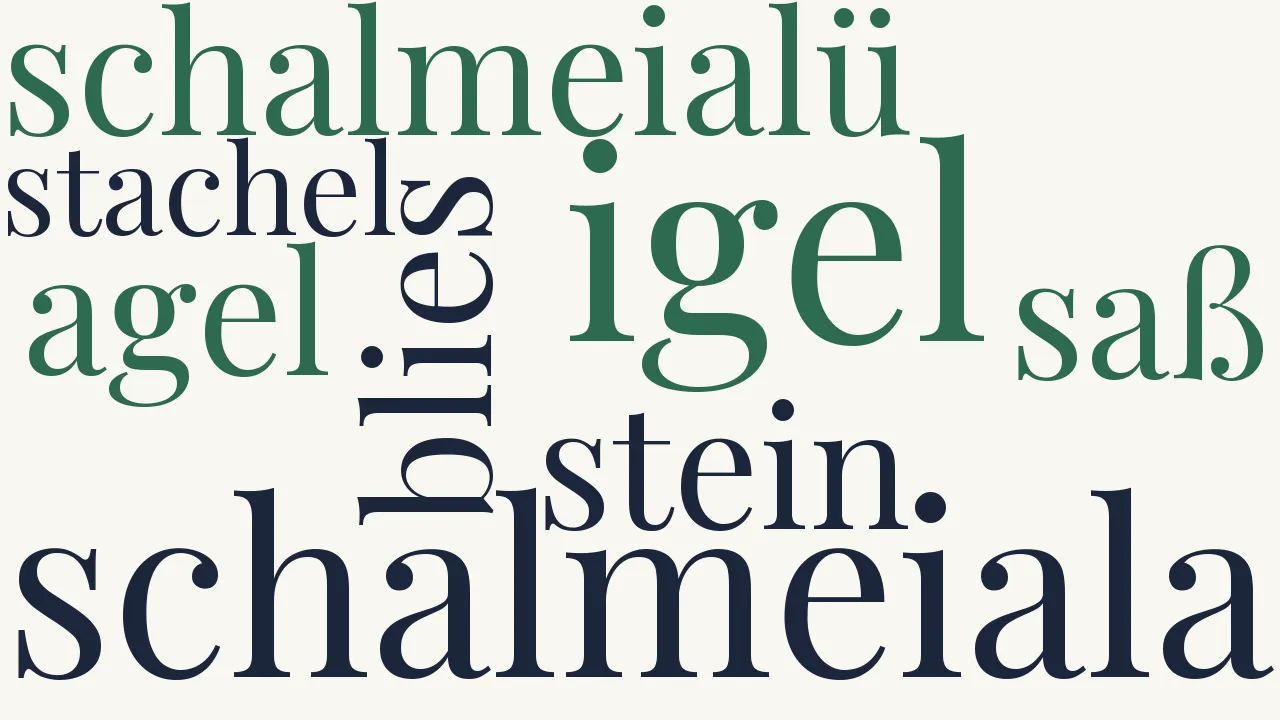 Wortwolke zu Igel und Agel