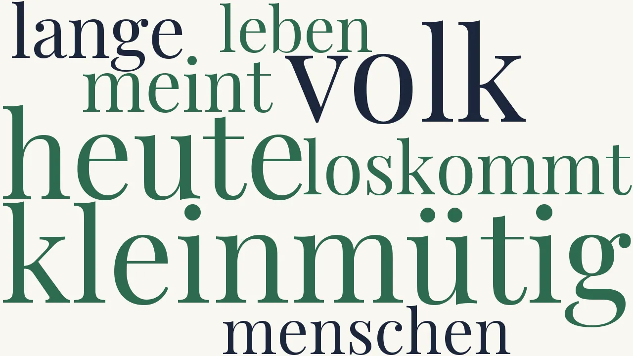 Wortwolke zu O ihr kleinmütig Volk