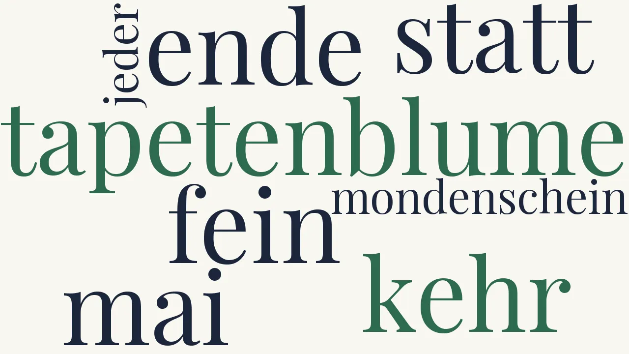 Wortwolke zu Tapetenblume