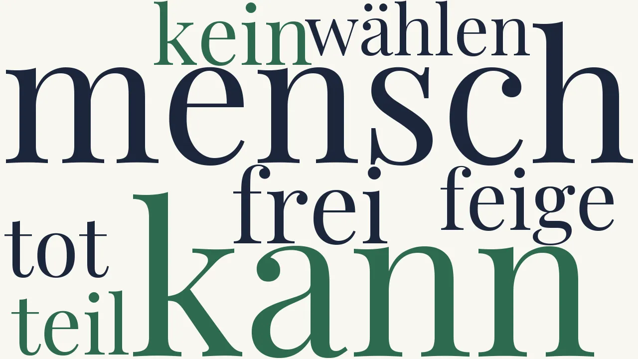 Wortwolke zu Der Mensch ist frei