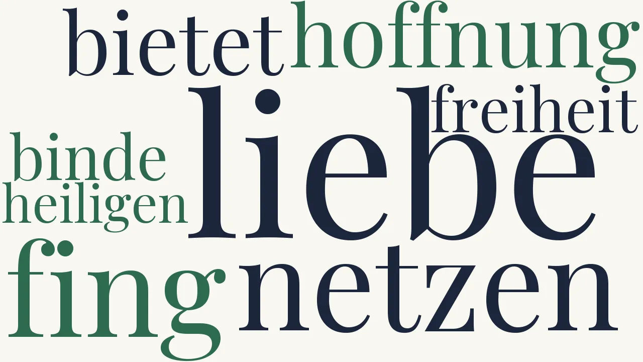 Wortwolke zu Die Liebe fing mich ein mit ihren Netzen...
