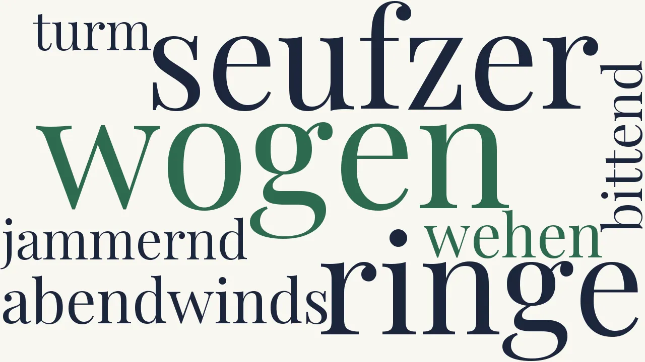 Wortwolke zu Die Seufzer des Abendwinds wehen...