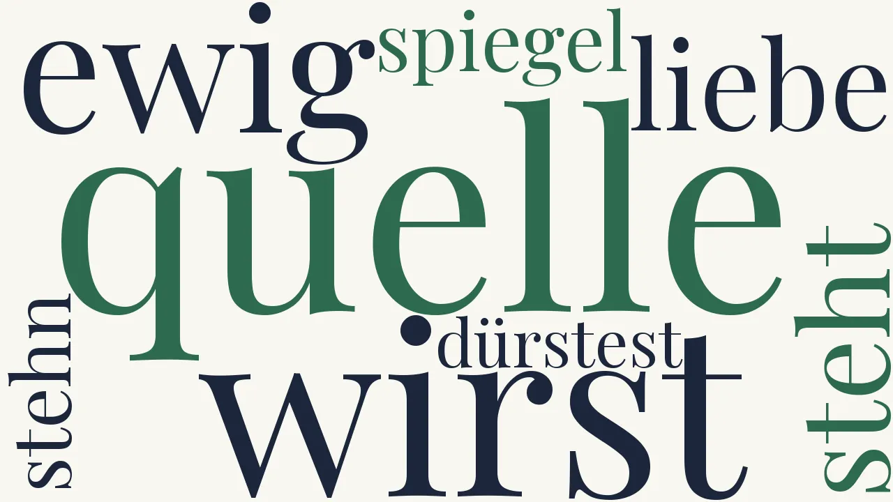 Wortwolke zu Dürstest du nach ewger Liebe