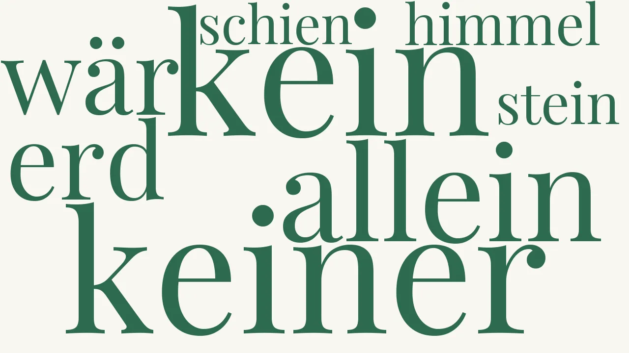 Wortwolke zu Es ist keiner je allein
