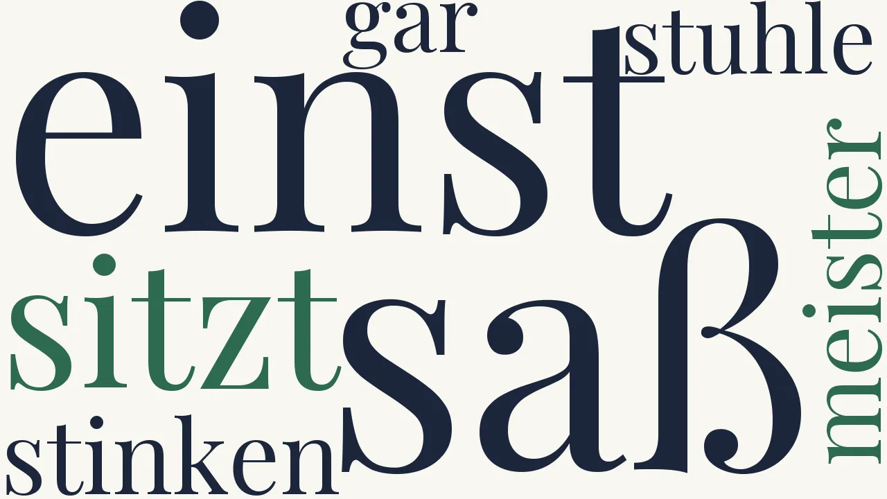 Wortwolke zu Es saß der Meister vom Stuhle