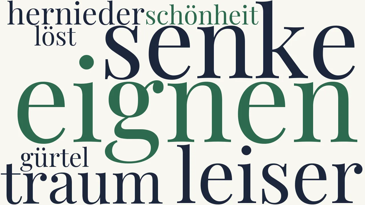 Wortwolke zu Es senke sich ein leiser Traum hernieder...
