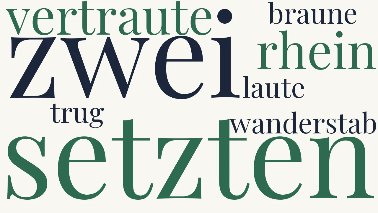 Wortwolke zu Es setzten zwei Vertraute...