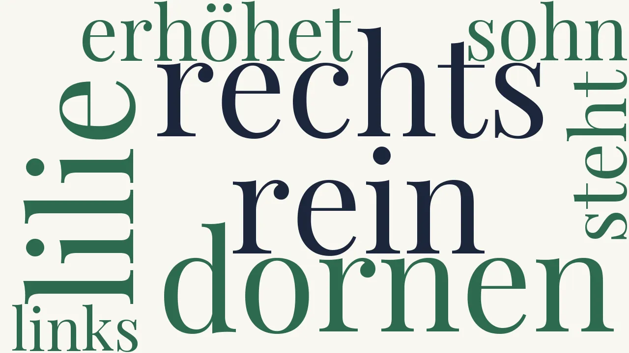 Wortwolke zu Gleich der Lilie, die erhöhet...