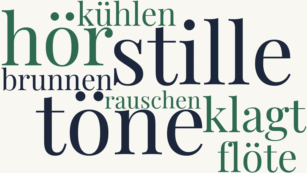 Wortwolke zu Hör, es klagt die Flöte wieder...