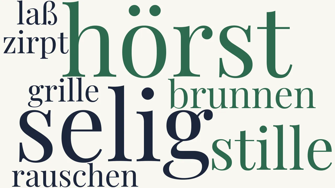 Wortwolke zu Hörst du, wie die Brunnen rauschen...