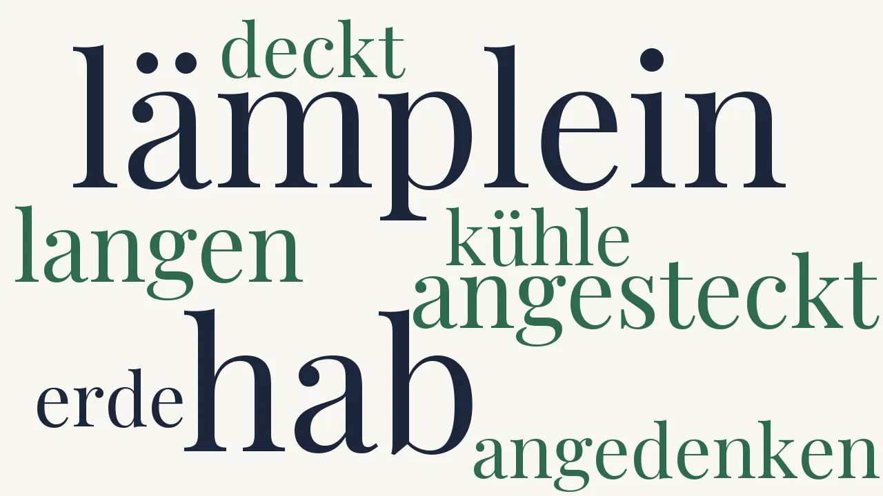 Wortwolke zu Ich hab das Lämplein angesteckt...