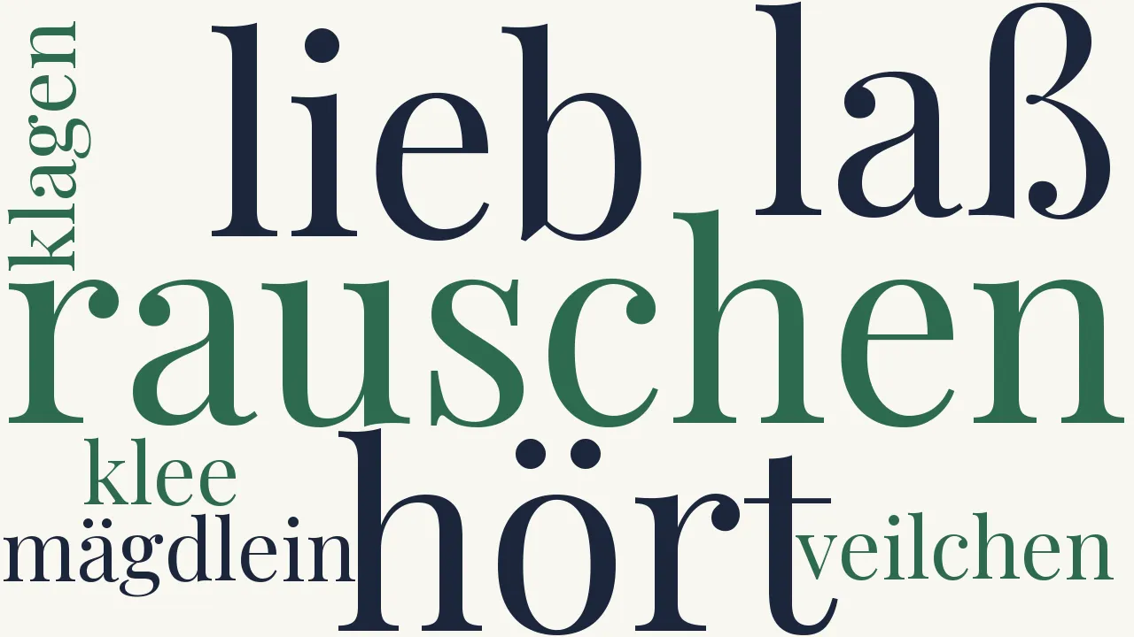 Wortwolke zu Laß rauschen Lieb, laß rauschen