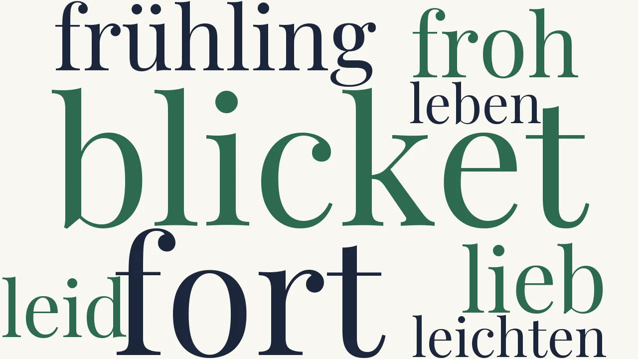 Wortwolke zu Lieb und Leid im leichten Leben...