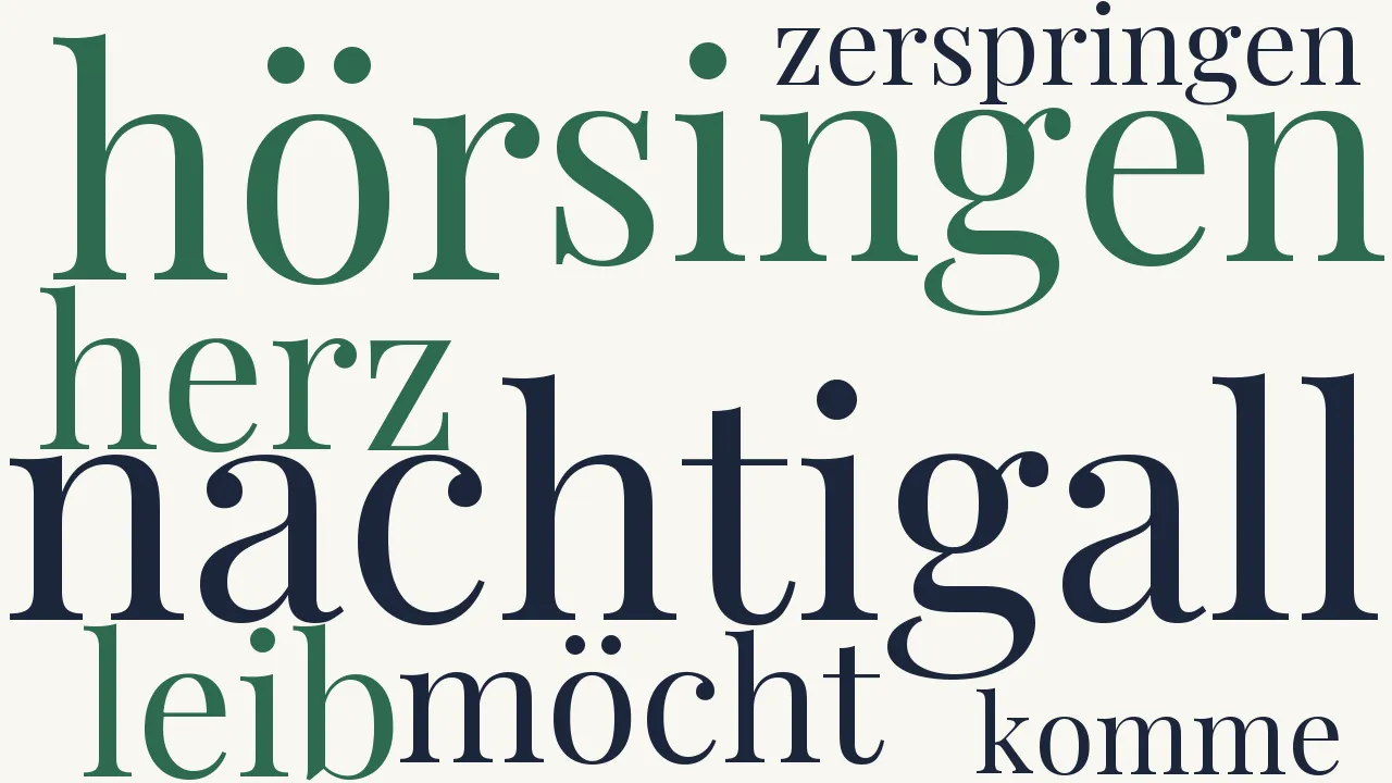 Wortwolke zu Nachtigall, ich hör dich singen...