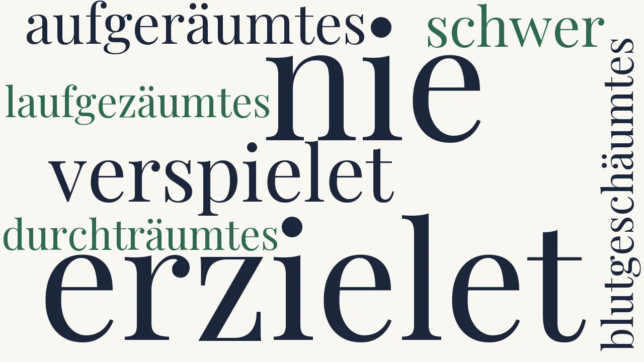 Wortwolke zu Nie erzielet