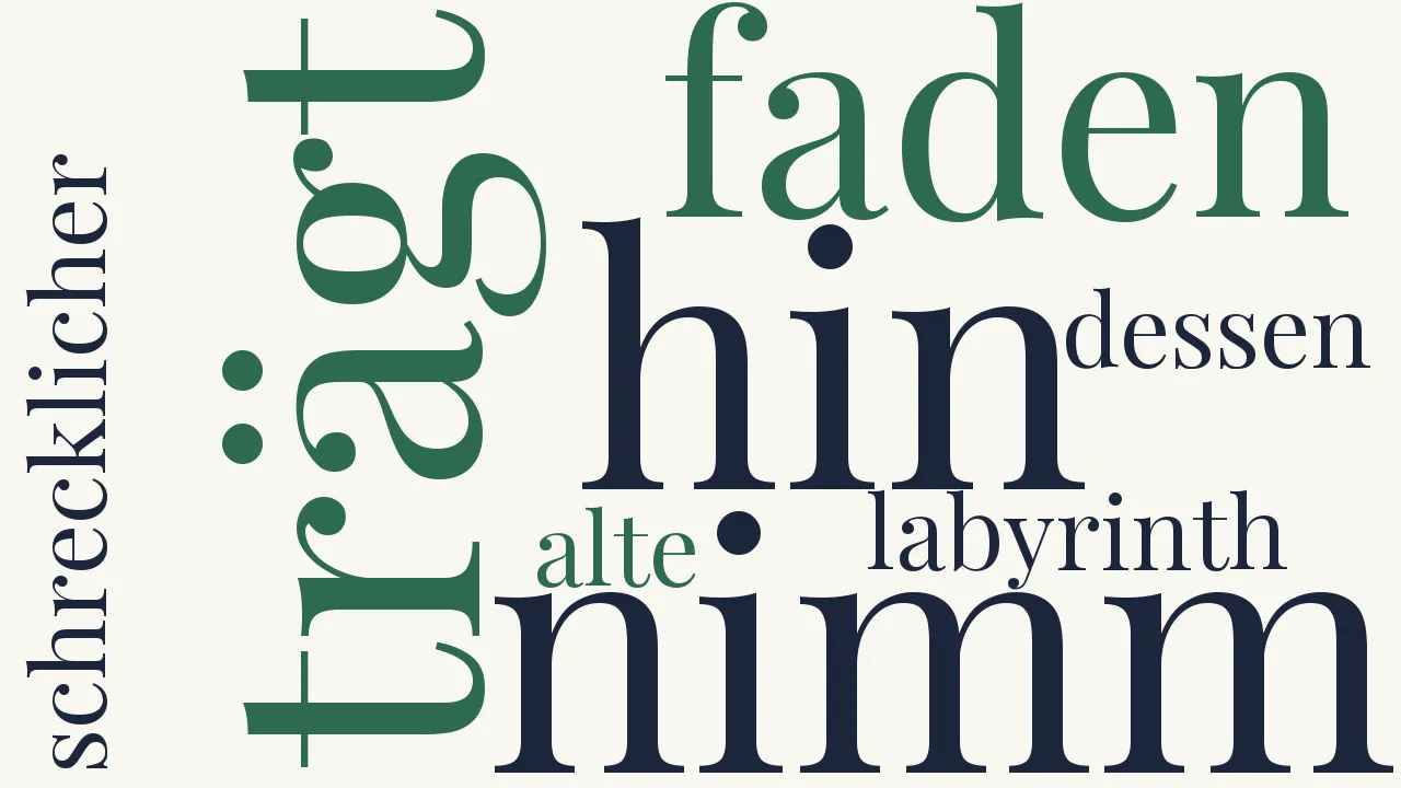 Wortwolke zu Nimm hin den Faden durch das Labyrinth...