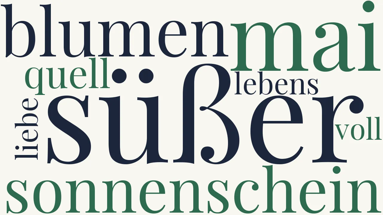 Wortwolke zu Süßer Mai du Quell des Lebens...