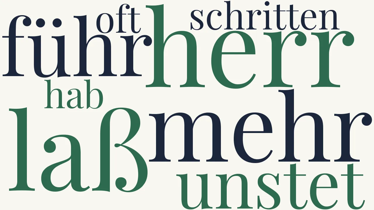 Wortwolke zu Unstet in meinen Schritten