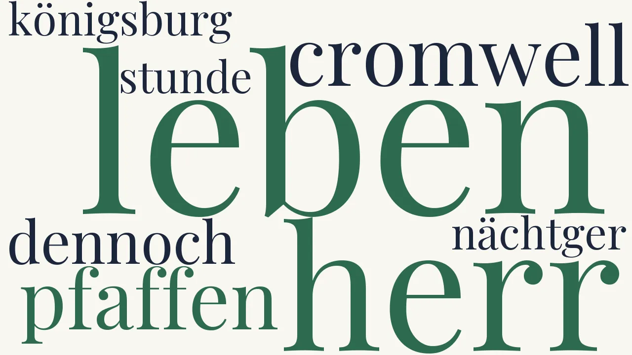 Wortwolke zu Der sterbende Cromwell