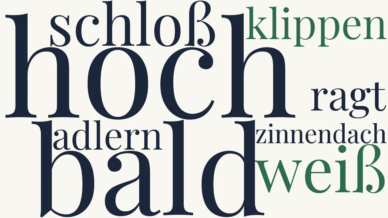 Wortwolke zu Das Zauberschloß