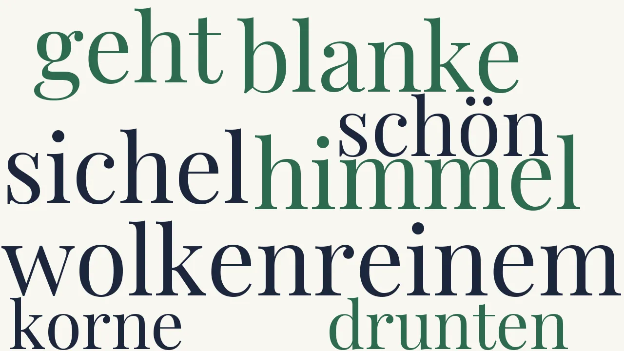 Wortwolke zu Vor der Ernte