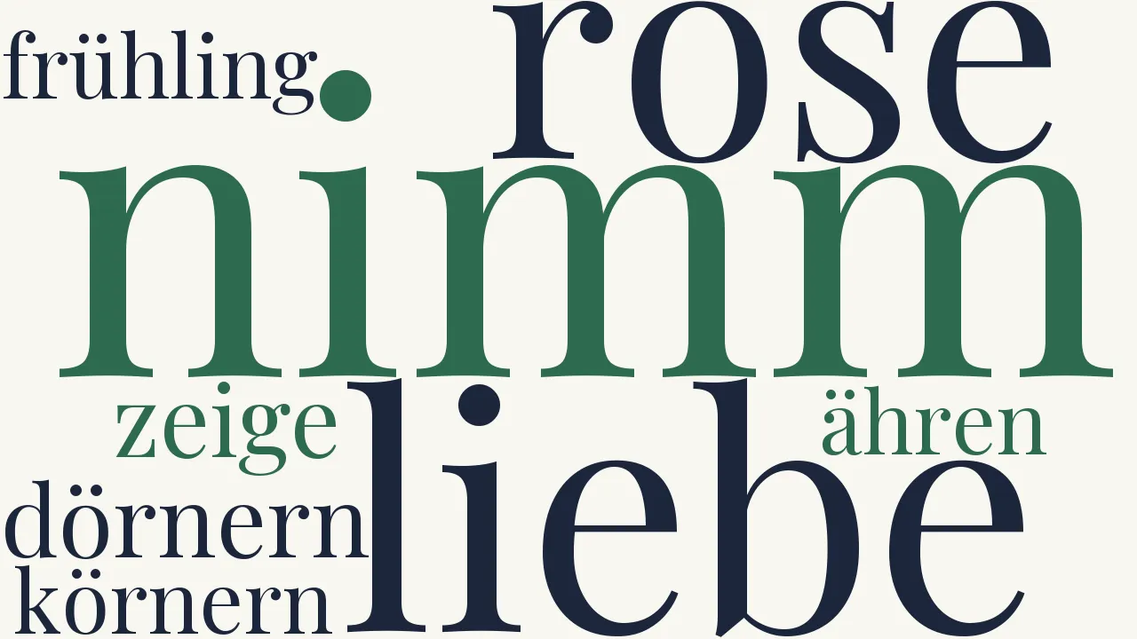 Wortwolke zu Angst und Hohn der Liebe Lohn