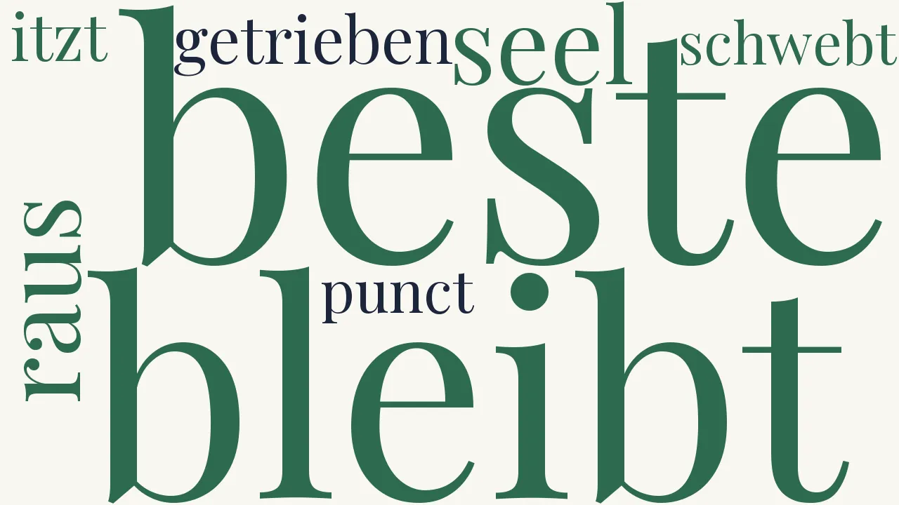 Wortwolke zu Das Mein in dir erweckt Begier