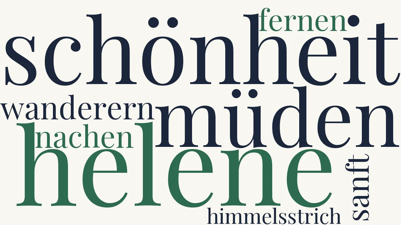 Wortwolke zu An Helene (2)