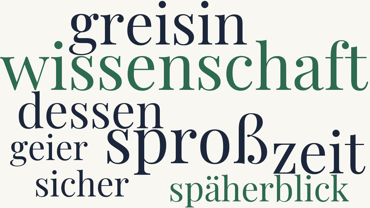 Wortwolke zu Sonett an die Wissenschaft