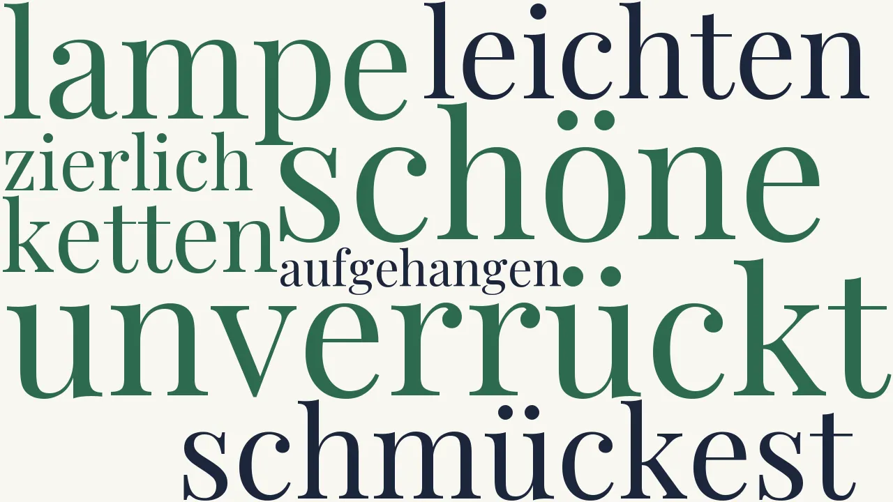 Wortwolke zu Auf eine Lampe