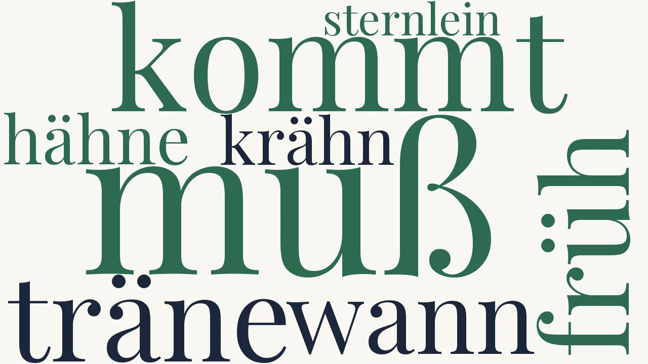 Wortwolke zu Das verlassene Mägdelein