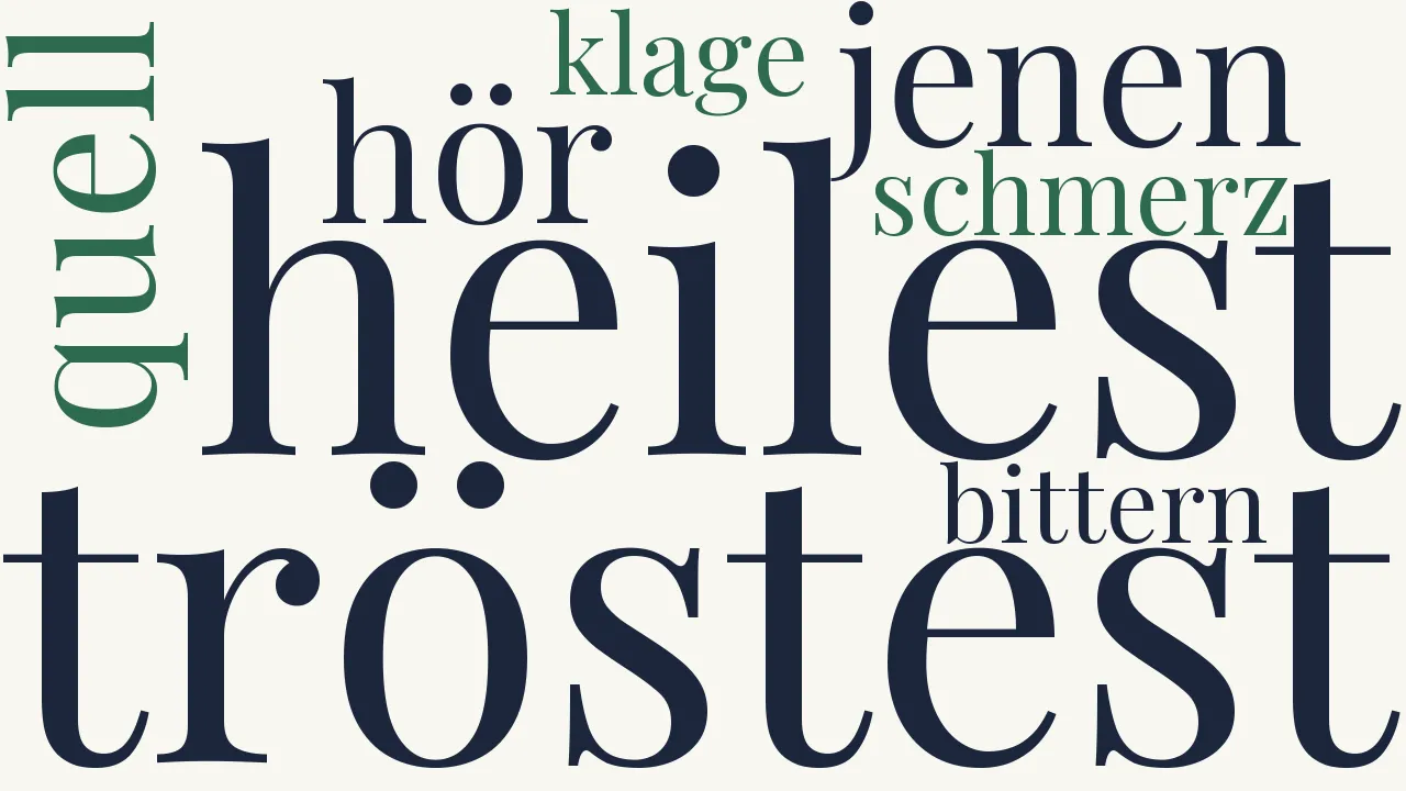 Wortwolke zu Der Liebhaber an die heiße Quelle zu B.