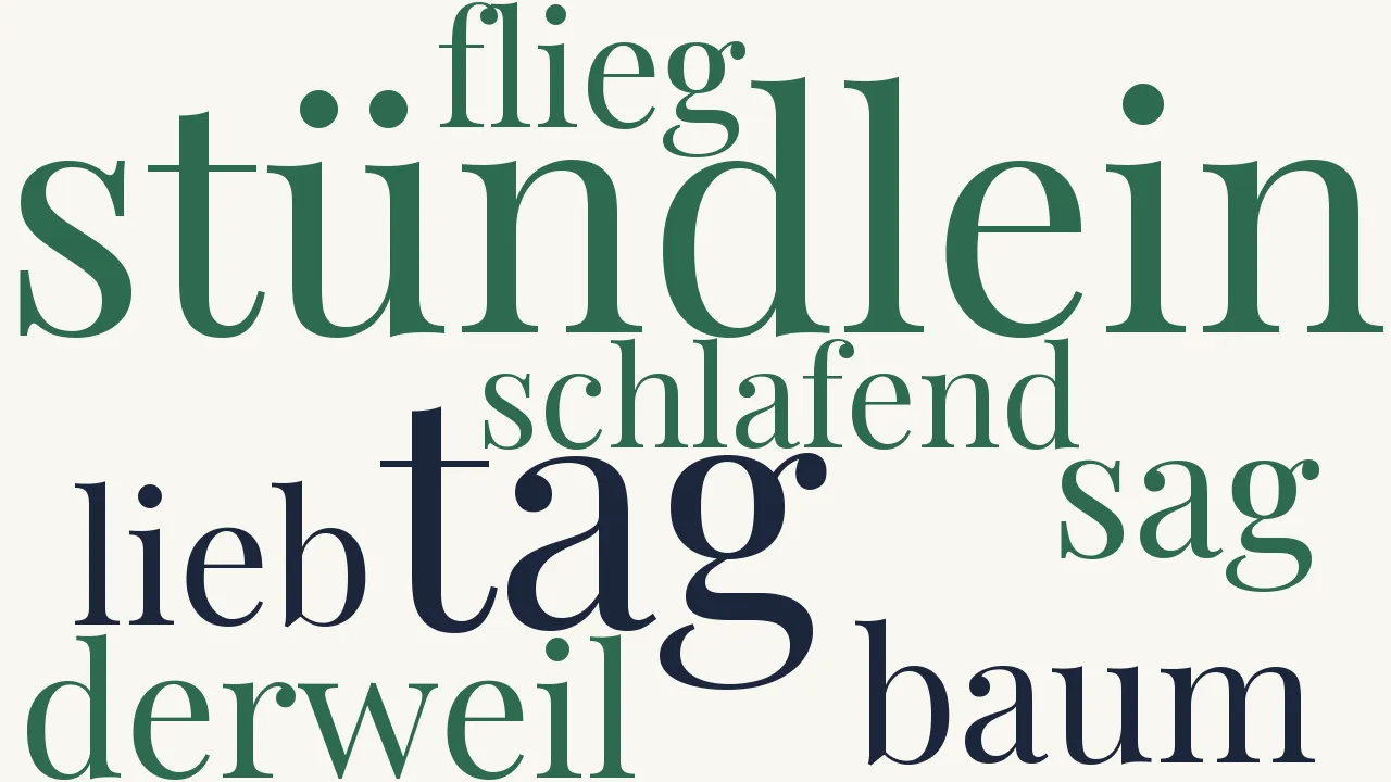 Wortwolke zu Ein Stündlein wohl vor Tag