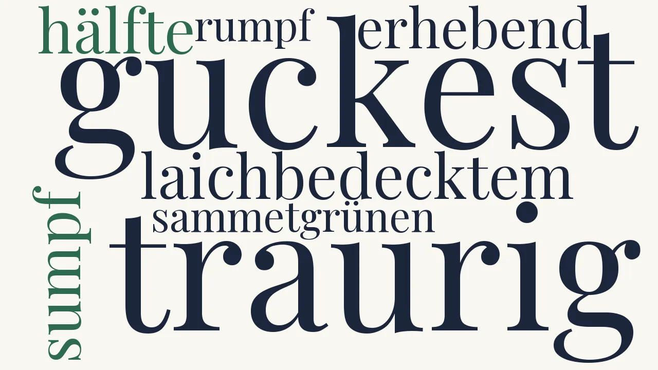 Wortwolke zu An einen Frosch