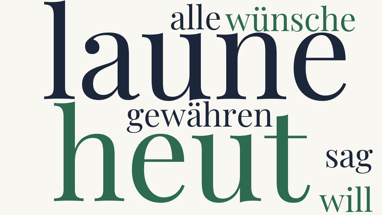 Wortwolke zu Des Mädchens Wünsche