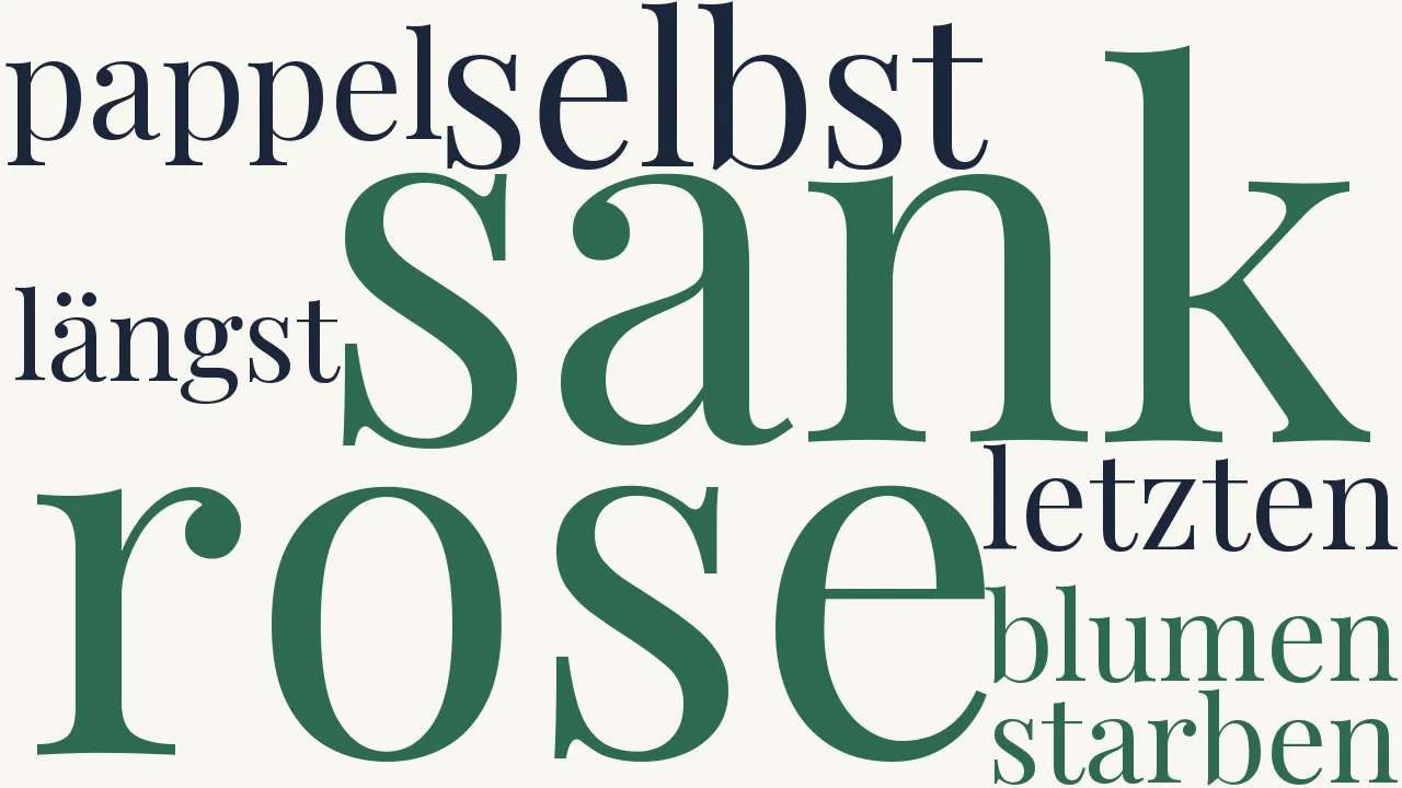 Wortwolke zu Die letzten Blumen starben!