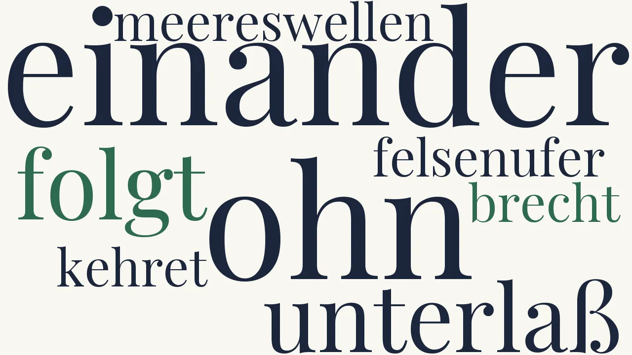 Wortwolke zu Ohn Unterlaß′ einander...