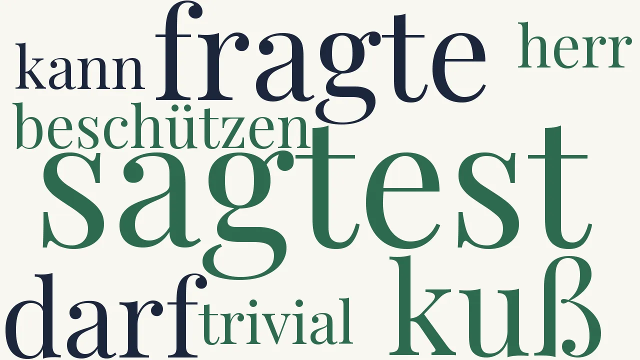 Wortwolke zu Als ich dich fragte..