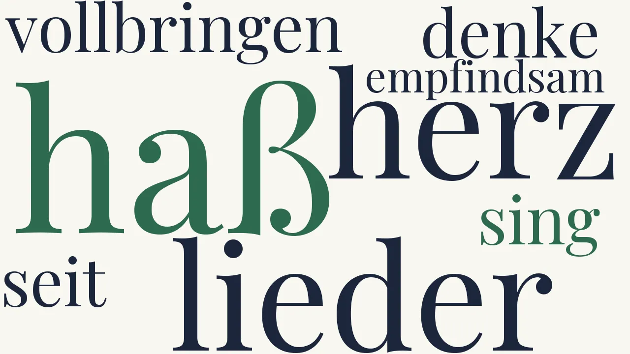 Wortwolke zu Elegie im Kriege