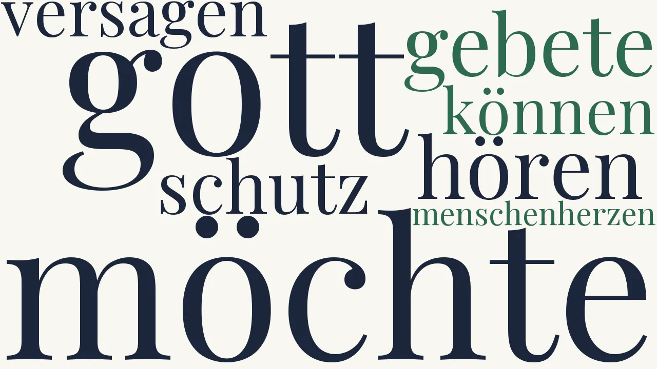 Wortwolke zu Ich möchte Gott sein...
