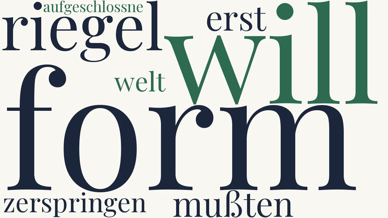 Wortwolke zu Form ist Wollust