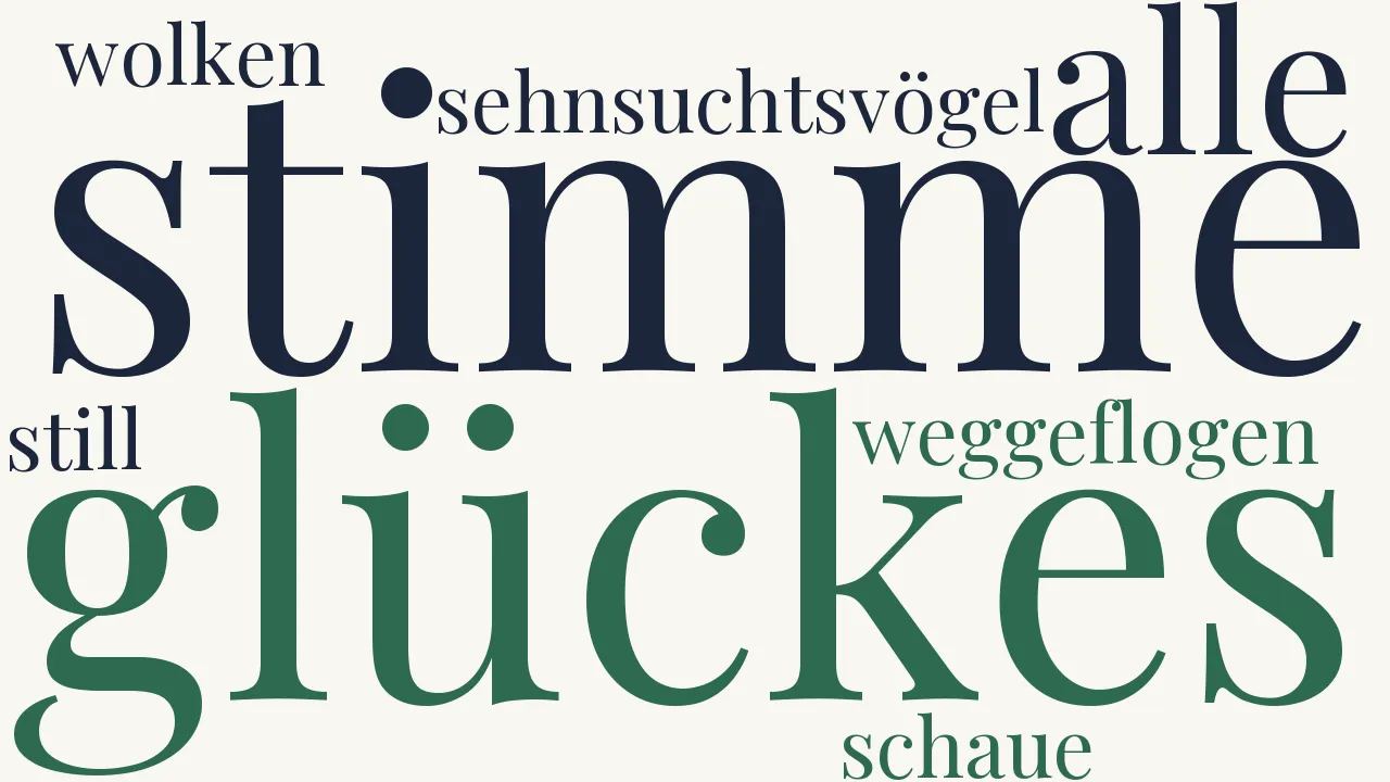 Wortwolke zu Glück