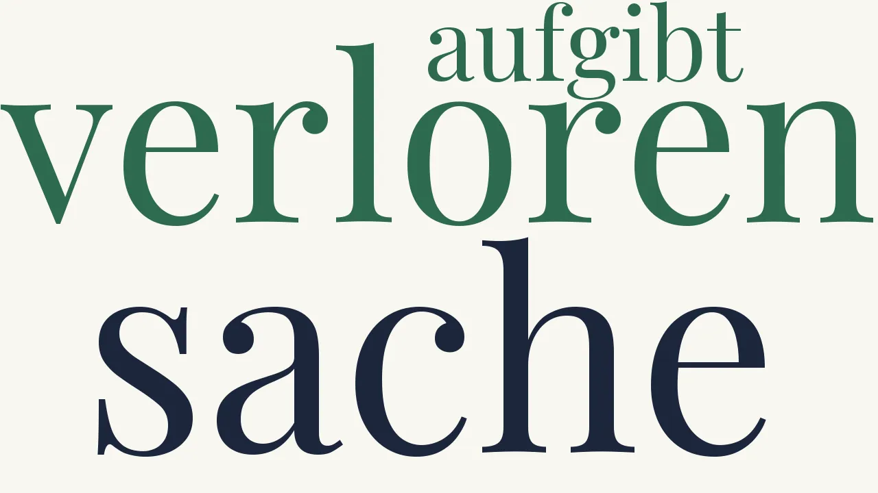 Wortwolke zu Verloren?