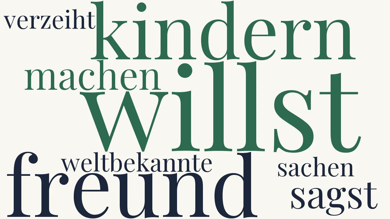 Wortwolke zu Willst du uns, Freund, zu Kindern machen...