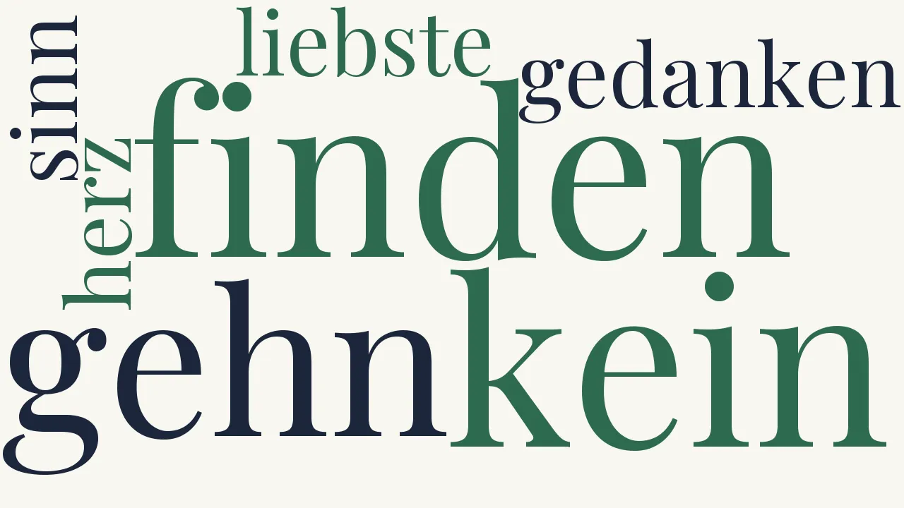 Wortwolke zu All mein′ Gedanken