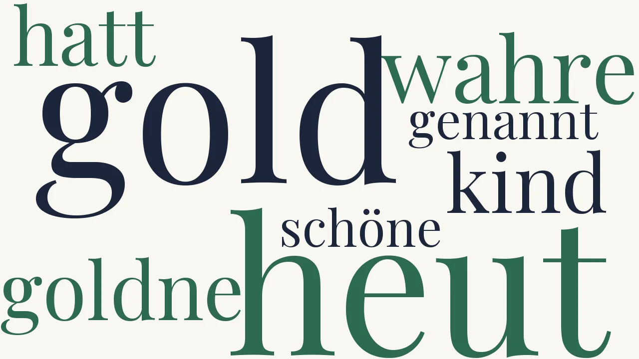 Wortwolke zu Zur Hochzeit einer Gold-Blonden